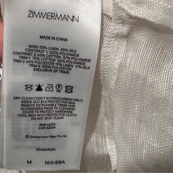 New Authentic Zimmermann Crush Heart Trim Long Sleeve Minidress Size Medium - Picture 10 of 16